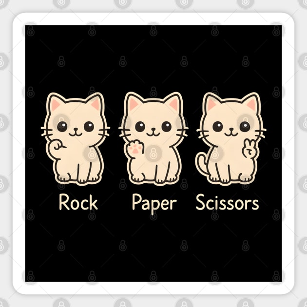Rock Paper Scissors Cat – Cute Kawaii Cat Paw Humor Design Magnet by MakerMind8.2